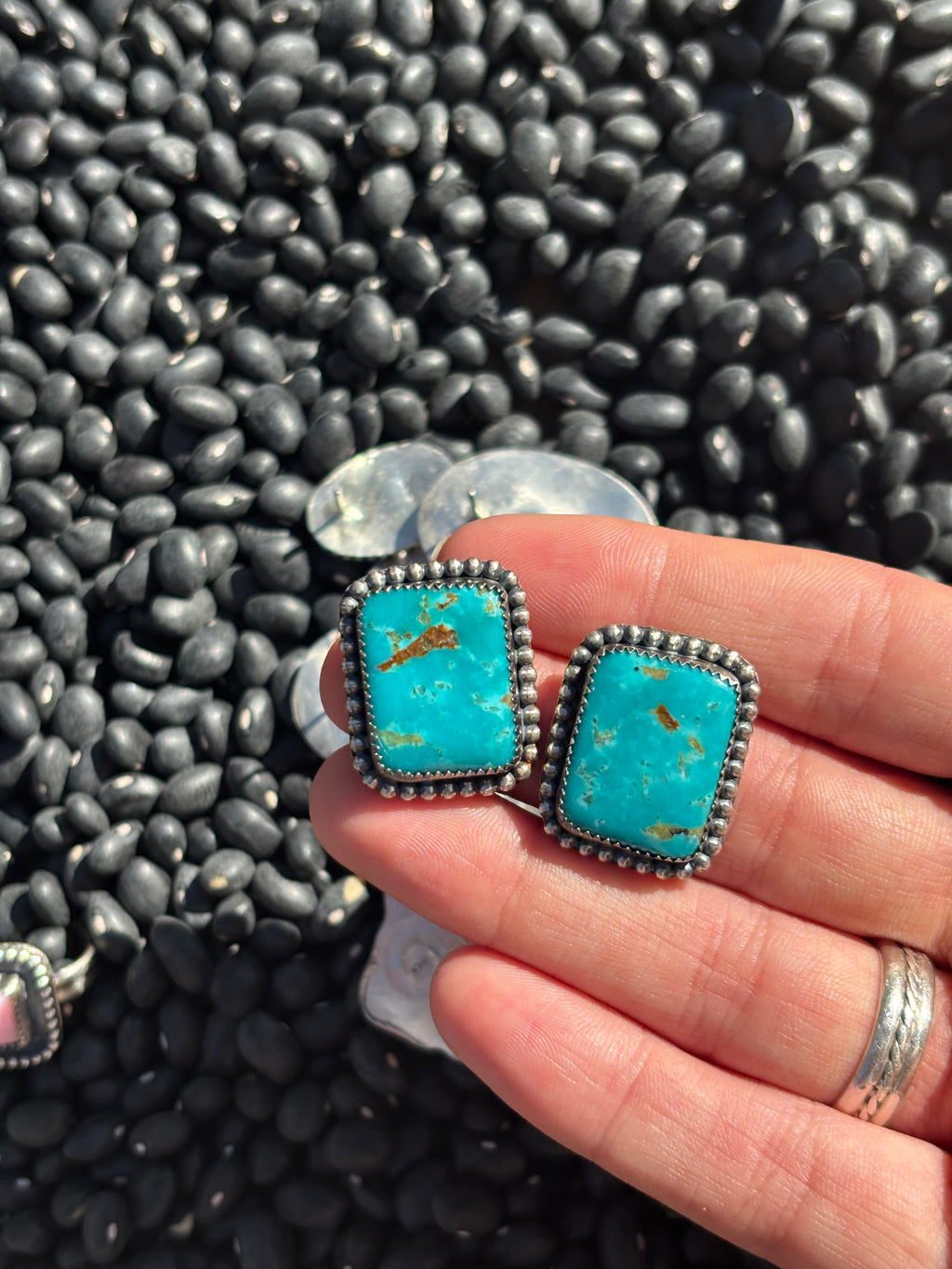 Rectangle Kingman Earrings