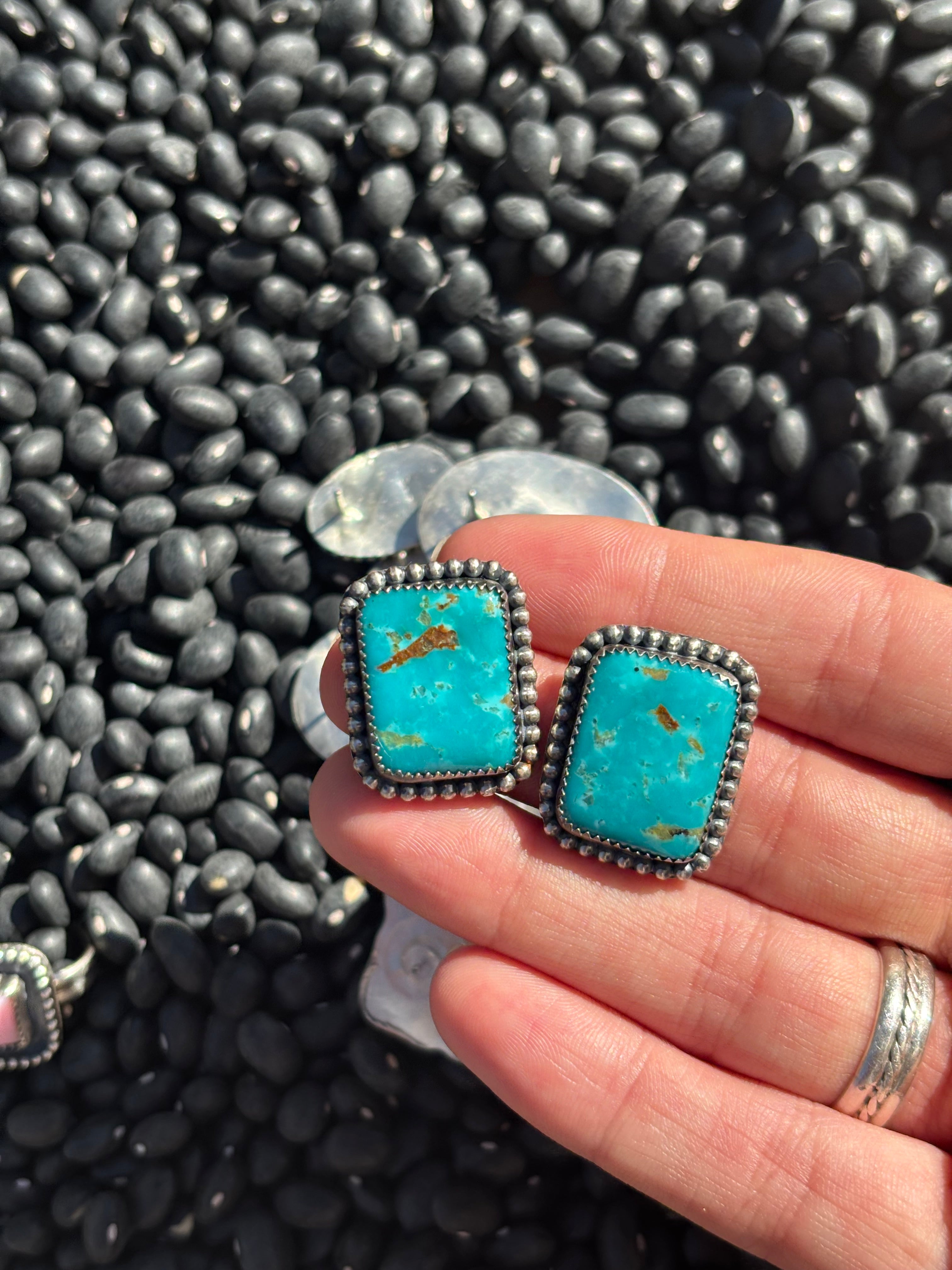 Rectangle Kingman Earrings