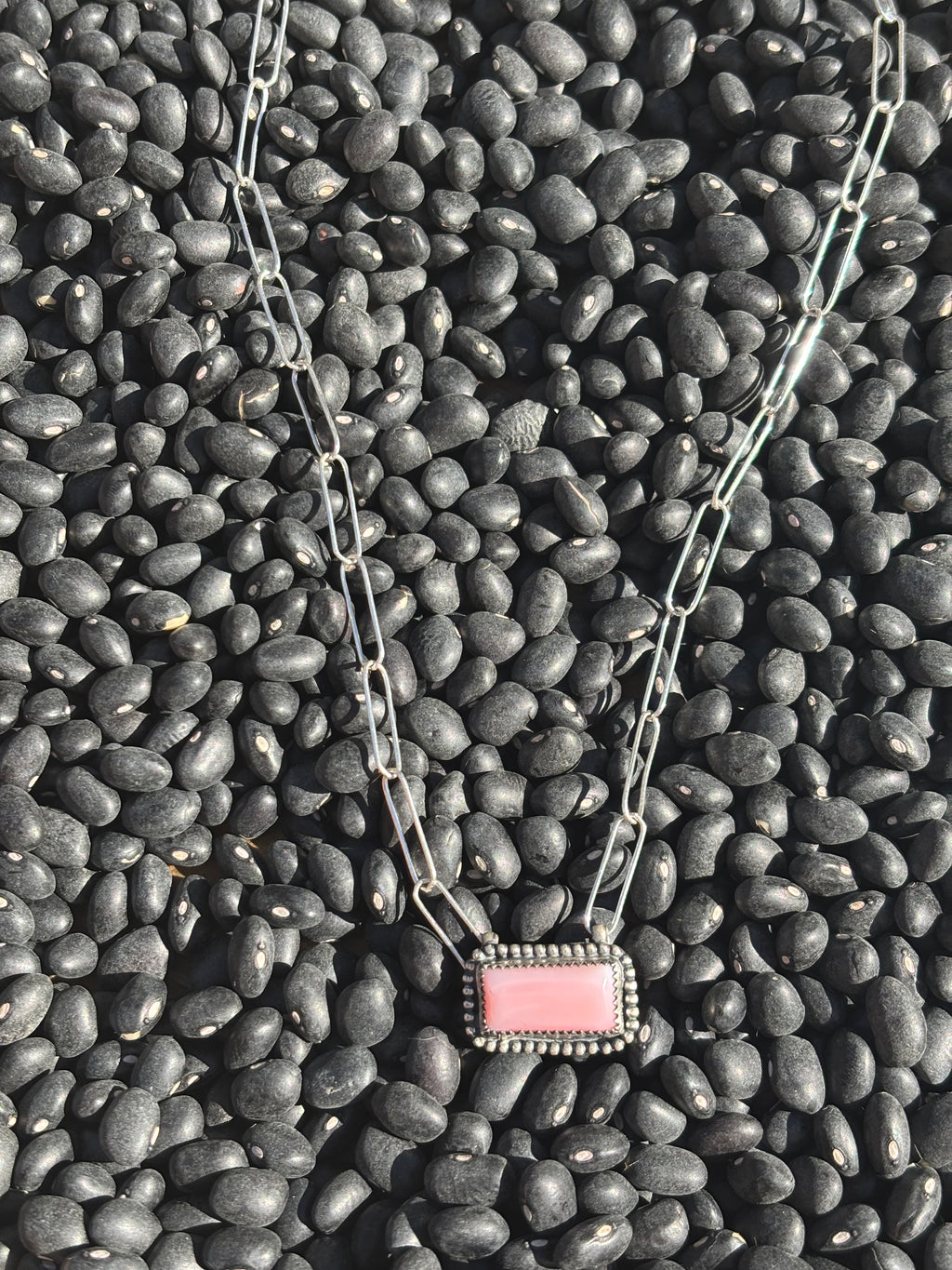 Pink Conch Bar Necklace