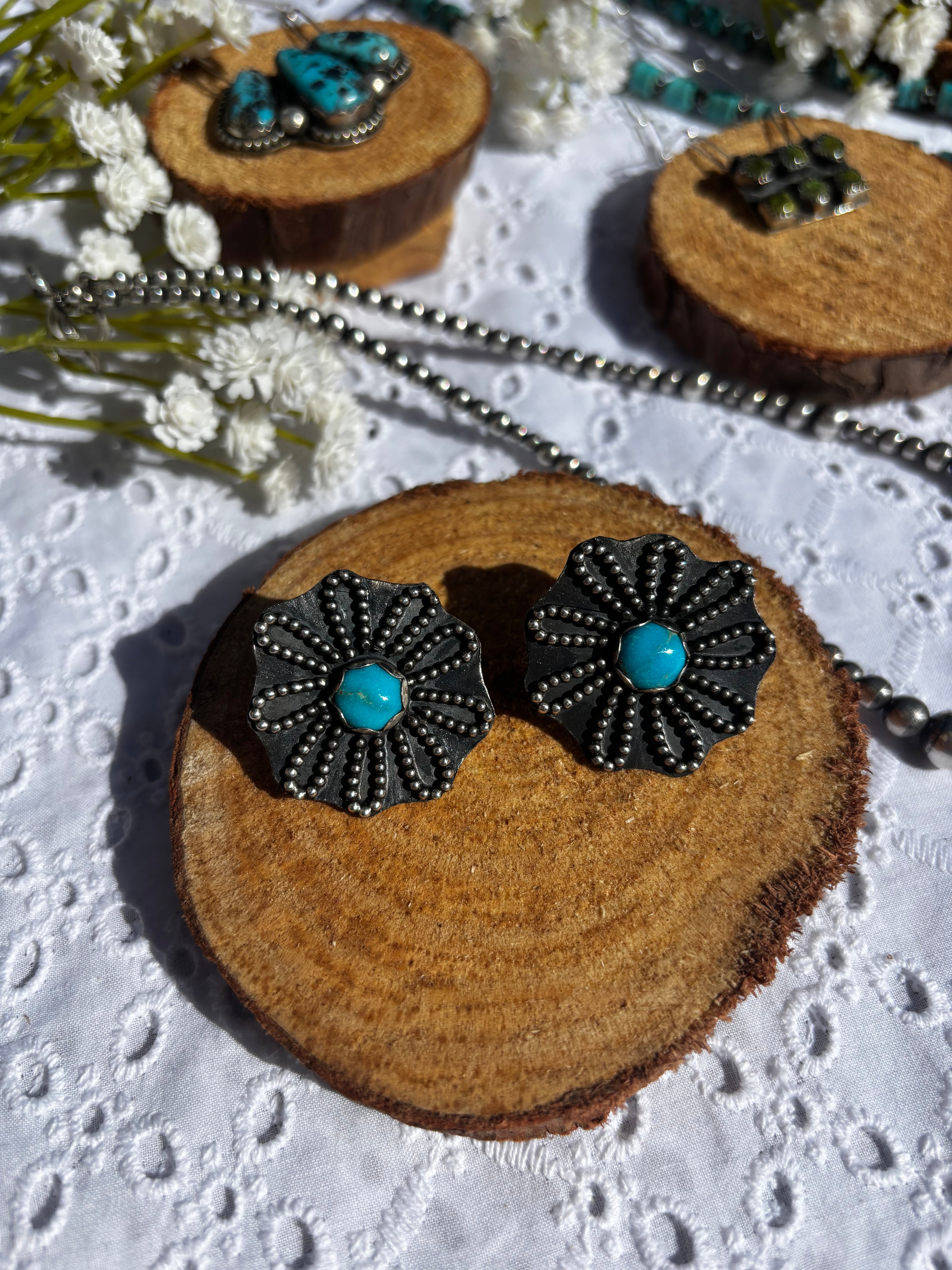 Flower Kingman Earrings