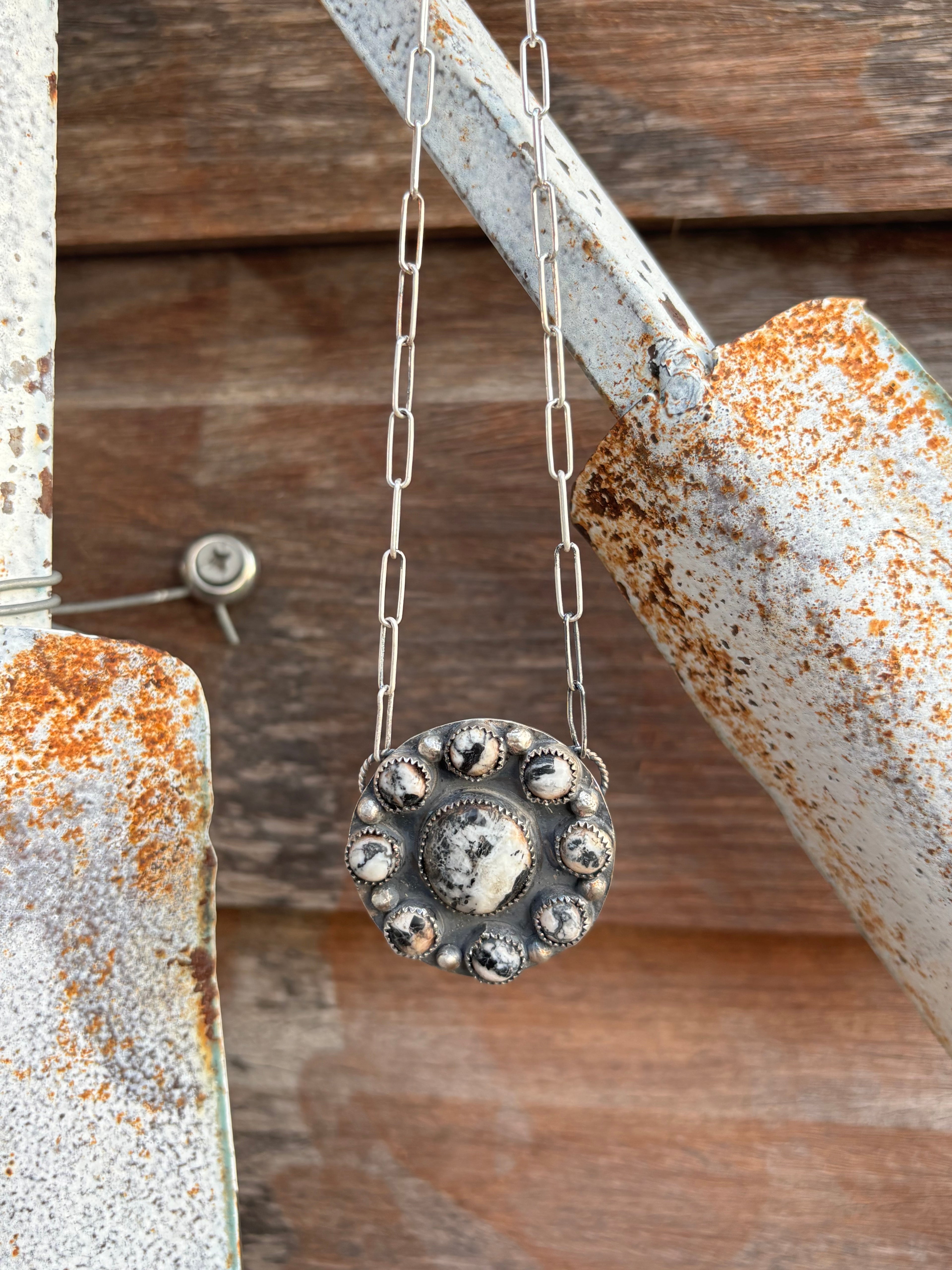 White Buffalo Cluster Necklace